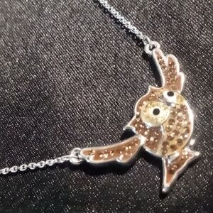Silver and Gold Owl Pendant Necklace